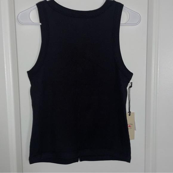 Black Button-Front Sleeveless Top - Picture 5 of 5